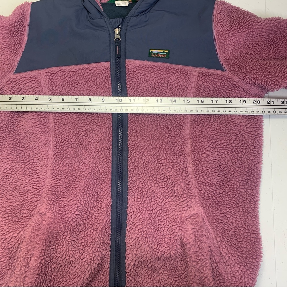 L.L.Bean Sherpa Hooded Jacket Punk/Blue -XL 18 - Picture 9 of 14